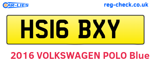 HS16BXY are the vehicle registration plates.