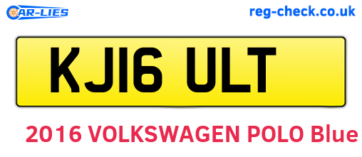 KJ16ULT are the vehicle registration plates.