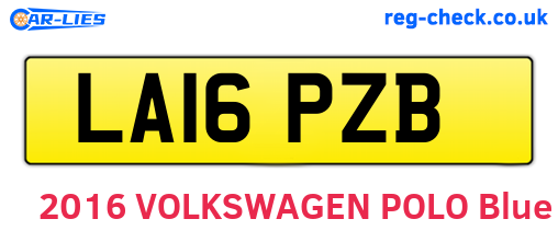 LA16PZB are the vehicle registration plates.