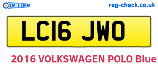 LC16JWO are the vehicle registration plates.