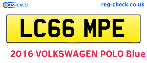 LC66MPE are the vehicle registration plates.