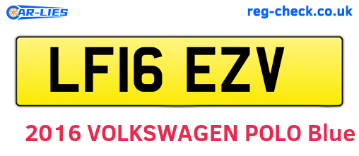 LF16EZV are the vehicle registration plates.