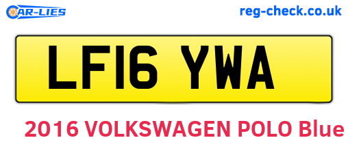 LF16YWA are the vehicle registration plates.