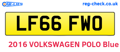 LF66FWO are the vehicle registration plates.