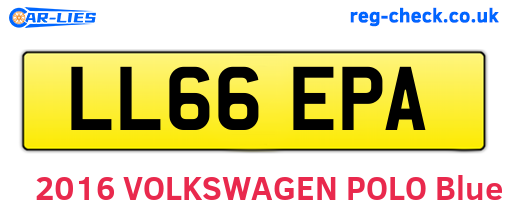 LL66EPA are the vehicle registration plates.