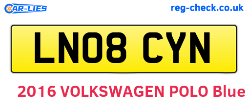 LN08CYN are the vehicle registration plates.