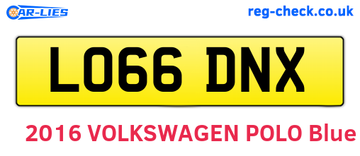 LO66DNX are the vehicle registration plates.