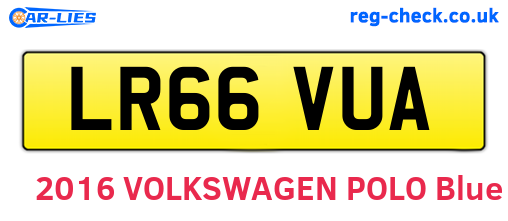 LR66VUA are the vehicle registration plates.