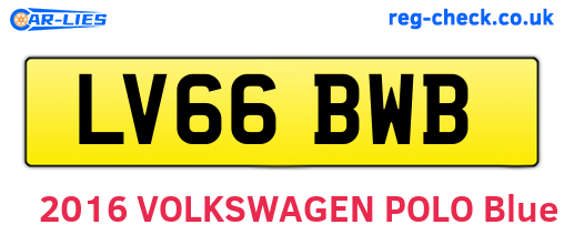 LV66BWB are the vehicle registration plates.