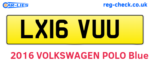 LX16VUU are the vehicle registration plates.