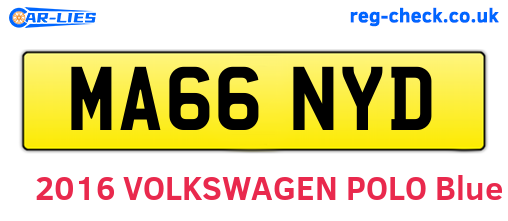 MA66NYD are the vehicle registration plates.