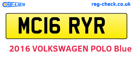MC16RYR are the vehicle registration plates.