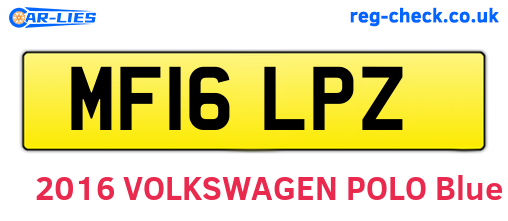 MF16LPZ are the vehicle registration plates.