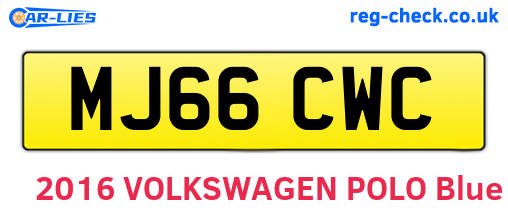 MJ66CWC are the vehicle registration plates.