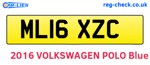 ML16XZC are the vehicle registration plates.