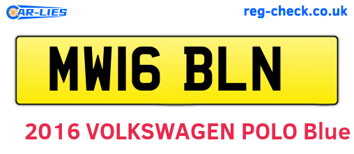 MW16BLN are the vehicle registration plates.