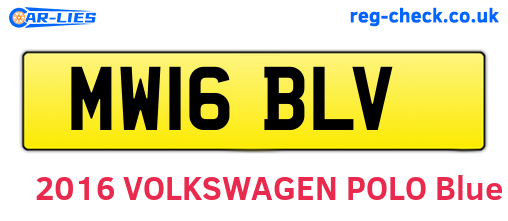 MW16BLV are the vehicle registration plates.