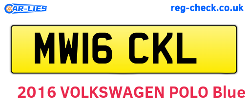MW16CKL are the vehicle registration plates.