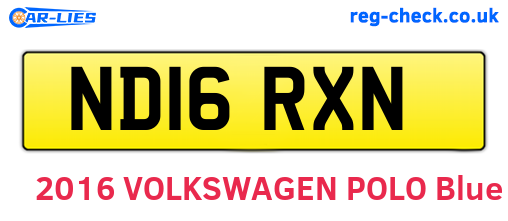 ND16RXN are the vehicle registration plates.
