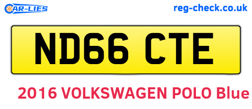 ND66CTE are the vehicle registration plates.