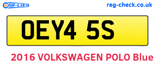 OEY45S are the vehicle registration plates.