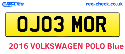 OJ03MOR are the vehicle registration plates.