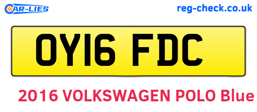 OY16FDC are the vehicle registration plates.