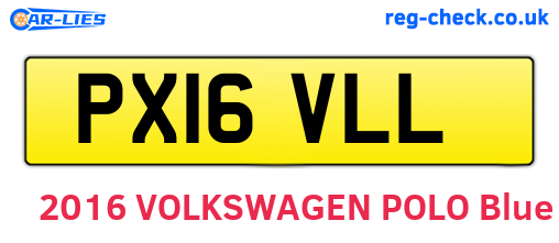 PX16VLL are the vehicle registration plates.