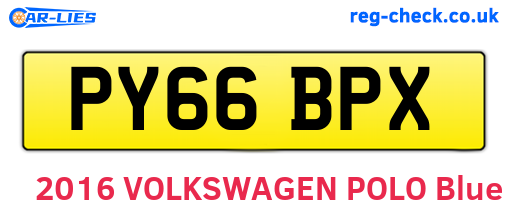 PY66BPX are the vehicle registration plates.