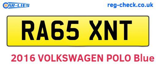 RA65XNT are the vehicle registration plates.