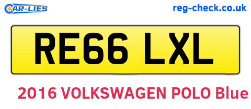RE66LXL are the vehicle registration plates.