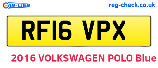 RF16VPX are the vehicle registration plates.