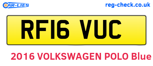 RF16VUC are the vehicle registration plates.