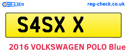 S4SXX are the vehicle registration plates.