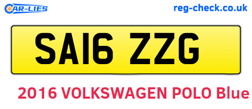 SA16ZZG are the vehicle registration plates.