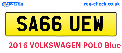 SA66UEW are the vehicle registration plates.