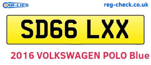 SD66LXX are the vehicle registration plates.