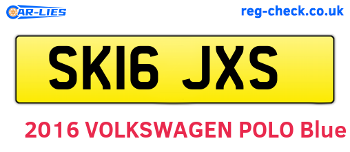 SK16JXS are the vehicle registration plates.