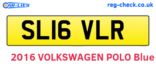 SL16VLR are the vehicle registration plates.
