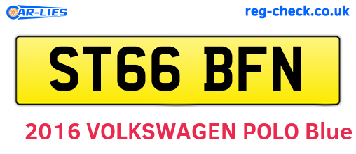 ST66BFN are the vehicle registration plates.
