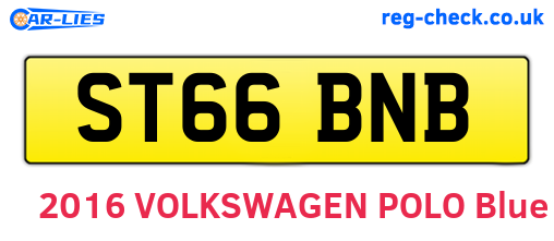 ST66BNB are the vehicle registration plates.