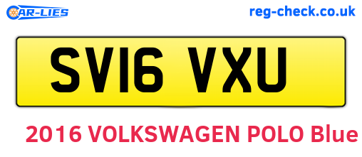 SV16VXU are the vehicle registration plates.