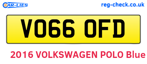 VO66OFD are the vehicle registration plates.