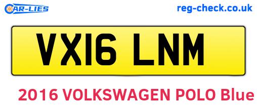 VX16LNM are the vehicle registration plates.