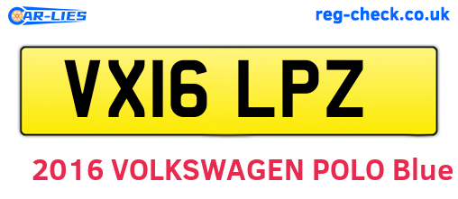 VX16LPZ are the vehicle registration plates.