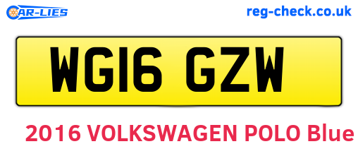 WG16GZW are the vehicle registration plates.