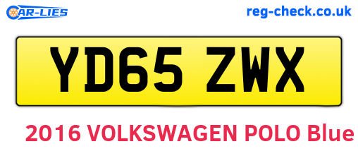 YD65ZWX are the vehicle registration plates.