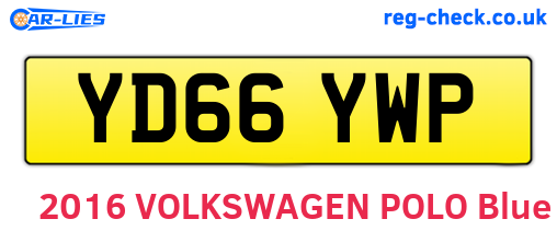 YD66YWP are the vehicle registration plates.