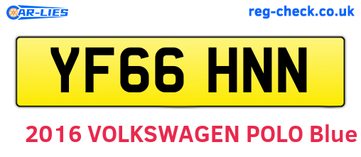 YF66HNN are the vehicle registration plates.