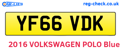 YF66VDK are the vehicle registration plates.